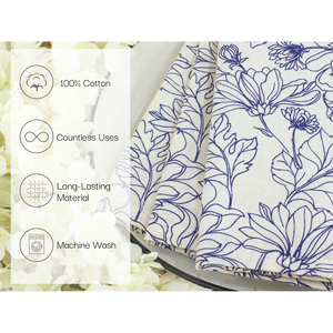 Servilletas de algodón con diseño Floral impreso, suaves, duraderas, 100% algodón, 18x18, tela de verano, almuerzo en casa, uso de cena - Product Image 2