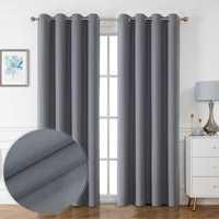 Rideaux occultants gris OWENIE pour chambre à coucher, rideaux occultants fins, rideaux à œillets 100 % occultants pour salon