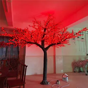 재고 있음 110V 빨간색 파란색 흰색 보라색 휴일 조명 LED 꽃 벚꽃 나무 빛, 빨간색 led 벚꽃 나무 빛