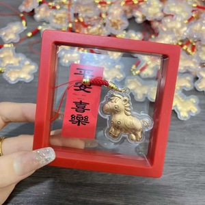Horse Year Gold Horse Phone Charm Pendant Keychain Chinese Style Imitation Gold Foil Zodiac Ornament Small Gift - Product Image 1