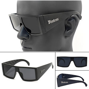 Vintros Old School Chicano Lunettes de soleil carrées surdimensionnées Rétro Hardcore Gangsta Hip Hop Street Style UV400 Cadre épais Matériel PC - Product Image 2