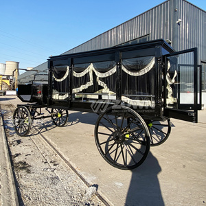Carroza Fúnebre Europea Clásica con Elegante Diseño de Cortinas con Flecos, Vehículo para Servicios Conmemorativos - Product Image 6