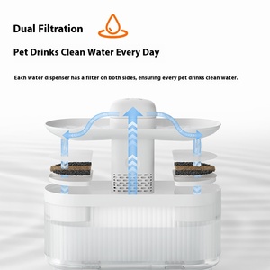 Distributeur d'eau pour animaux de compagnie Intelligence 3L, alimenté par batterie, fontaine à eau pour chat, distributeur d'eau sans fil pour extérieur avec triple filtration - Product Image 2