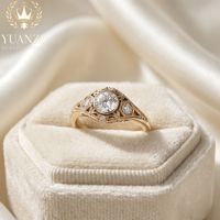 Bague de Fiançailles Vintage en Filigrane et Moissanite, Personnalisée, Vente en Gros, en Argent Sterling 925, pour Femme, Bague de Promesse de Mariage