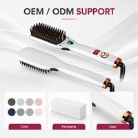 Dispositivo per la Cura dei Capelli Torlin Shine, Spazzola Lisciante Ionica con Riscaldamento Rapido MCH, Controllo della Temperatura LCD