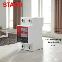 Relais de protection contre les surtensions et les sous-tensions 63A monophasé réglable 220V 230V rail DIN
