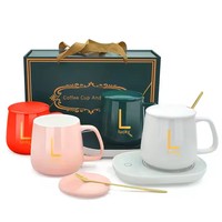 Tasse chauffante électrique portable en céramique et porcelaine avec thermostat à température constante de 55 degrés, idéale pour le café (OEM)