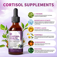 Gouttes Détox Cortisol Rhodiola Phosphatidylsérine Herbe de St. John Vitamine D3 Soutient les Hormones de l'Adrenal pour Femmes Kortisol Minceur
