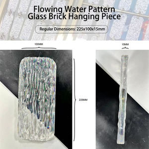 קו מים זורמים דפוס צבע זכוכית לבנים תלוי חתיכת ציפוי לבנים זכוכית דקורטיבית מחוסמת עבור מחיצת מסך - Product Image 5