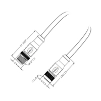 Connecteur M12 à 5 broches mâle et femelle, contact en alliage de cuivre, forme ronde, PVC, 1,5 A, étanche IP67, boîtier en laiton automobile