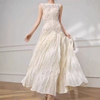 Nouvelles arrivées Bettergirl Ramadan 2026 Robe de fête décontractée blanche en tissu tissé, coupe trapèze, longueur genou, toutes saisons, 100% polyester