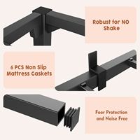 Lit en fer 1,2m 1,5m 1,8m 2m sans vis, entièrement démontable, lit en fer plat pour usage domestique, robuste, épais, simple, cadre de lit suspendu