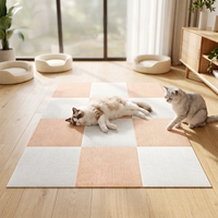 Tapis auto-adhésif en feutre pelucheux pour chambre et salon, dalles emboîtables, revêtement de sol complet pour la maison, adapté aux animaux de compagnie