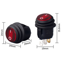 Interrupteur à bascule rond étanche SPST, ouverture pour lampe 20mm, 6A 250V, 3 broches ON/OFF, étanche, pour voiture, bateau, marine, interrupteur LED