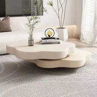 Ensemble de table basse créative de style moderne minimaliste et crémeux, table à thé rotative beige de qualité supérieure