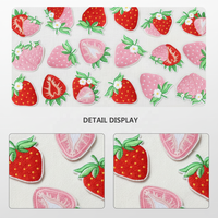 Patchs thermocollants écologiques brodés thème fraise, fruits et étoiles pour vêtements, vestes en jean et chapeaux