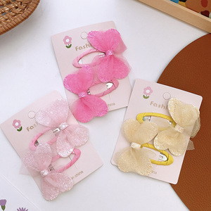 MIO Baby Hairpin Kids Pinos De Cabelo Moda Bonito Colorido Bowtie Sequin Mesh <span class=keywords><strong>Hair</strong></span> Clip para Crianças 2 pcs/set Glitters Bowknot - Product Image 3