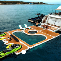 Yacht gonflable Drop Stitch Piscine flottante Mer Océan Plage Grande piscine gonflable profonde de Chine pour Yachts