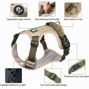 Reflektif dapat diatur sedang besar tali leher Harness anjing kain Oxford rompi hewan peliharaan pelatihan anjing berjalan anjing - Product Image 2