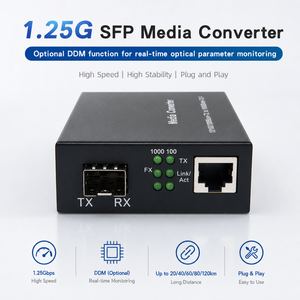 Convertidor <span class=keywords><strong>de</strong></span> <span class=keywords><strong>Medios</strong></span> SFP Gigabit <span class=keywords><strong>de</strong></span> Escritorio SunSoont, Unidad <span class=keywords><strong>de</strong></span> Conversión <span class=keywords><strong>de</strong></span> <span class=keywords><strong>Fibra</strong></span> <span class=keywords><strong>Óptica</strong></span> <span class=keywords><strong>a</strong></span> <span class=keywords><strong>Ethernet</strong></span> RJ45 para Proyectos <span class=keywords><strong>de</strong></span> Extensión <span class=keywords><strong>de</strong></span> Señal <span class=keywords><strong>de</strong></span> Red - Product Image 5