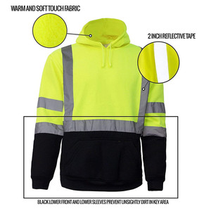 Felpa <span class=keywords><strong>da</strong></span> uomo Hi Vis felpa con cappuccio abbigliamento di sicurezza riflettente ad alta visibilità uniformi <span class=keywords><strong>da</strong></span> <span class=keywords><strong>lavoro</strong></span> - Product Image 5