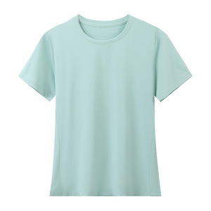 เสื้อยืดผู้หญิงผ้าไหมน้ำแข็งแห้งเร็วแขนสั้นผ้าบางสวมใส่สบาย - Product Image 1