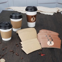 Isolation thermique de protection boissons tasse à café manchon porte-papier Kraft jetable ondulé tasse chaude manches