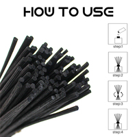 Bâton de diffuseur d'huiles essentielles pour la maison Bâtons de roseau de couleur naturelle Tiges de rotin synthétiques 3mm 4mm 5mm 6mm Désodorisants noirs et blancs