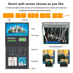 15.6 21.5 inch điện thoại di động Trạm Sạc điện thoại sạc kiosk Thông Minh Kỹ thuật số biển với 8 sạc cáp và cuốn sách chủ - Product Image 2