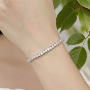 Bracelets et Joncs Tennis en Acier Inoxydable Plaqué Or 18 carats de Haute Qualité, Anti-ternissement, Étanche, avec Zircons, pour Femmes et Hommes - Product Image 6