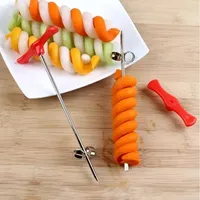 Roestvrijstalen Handmatige Spiraalsnijder Voor Groenten Salade Chopper Voor Wortelen Aardappelen Komkommers Mes Carving Tool Spiralisator