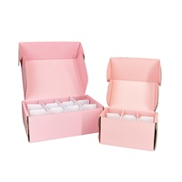 Cajas de Cartón Corrugado Rosa para Envío, con Diseño de Impresión de Marca Negra Personalizada, para Embalaje de Papel