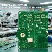 PCB Multicapa con Tecnología Blind Via y Microvia, Perforación Láser de Líneas Finas, ENIG/Inmersión, Proveedor Profesional de PCB AC HDI