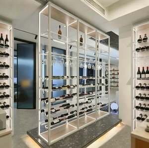 Estante para Vinos de Lujo ZYTH, Blanco, Abierto, con Luz LED, para Colección de Vinos y Decoración de Bar en Casa - Product Image 1