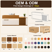 Bureau d'accueil minimaliste moderne avec éclairage LED. Entièrement personnalisable, adapté aux supermarchés, centres commerciaux et entreprises.