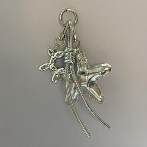 Porte-clés créatif polyvalent et tendance en alliage argenté, motif chien ballon pentagramme, avec sac en corde tressée, série <span class=keywords><strong>Miu</strong></span> - Product Image 5
