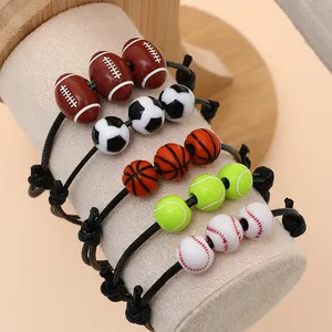 Sindlan 3 basi braccialetti e braccialetti da basket a mano classe globo a mano in maglia
