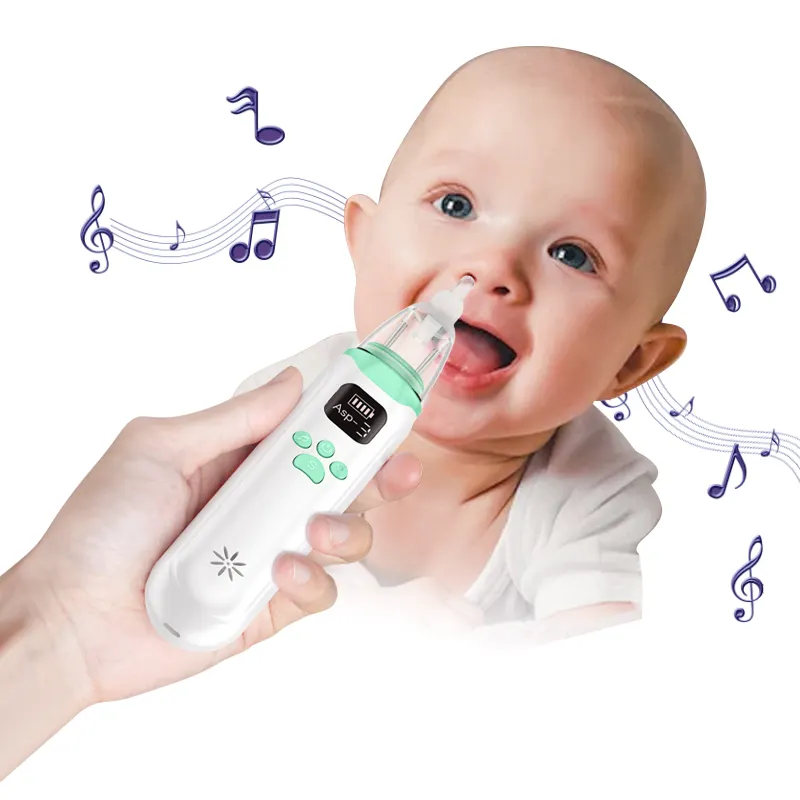 Aspirador nasal elétrico de silicone, personalize, macio, produto de cuidados com o bebê, ferramenta de limpeza do nariz, crianças, música