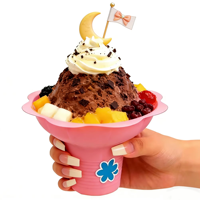 Gobelets jetables en plastique PET en forme de fleur pour crème glacée, yaourt, smoothie et desserts – Bols d'emballage colorés de qualité alimentaire