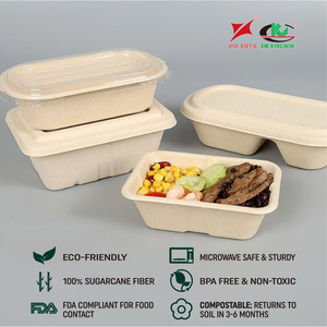 Trẻ Em Dùng Một Lần Hộp Ăn Trưa Với Trung Quốc Vận Chuyển Takeaway Logo Thức Ăn Nhanh Bagasse Cho Giấy Takeaway Bao Bì - Product Image 3