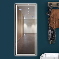 Miroir sur pied LED avec commande tactile et anti-buée, grande taille pleine longueur pour chambre, salon, entrée - Vente en gros