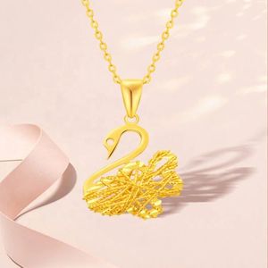 Xinfly Au750 Jewelry 18k <b>Solid</b> Pure <b>Gold</b> Yellow <b>Gold</b> Animal Swan Charms <b>Pendants</b> Necklace - Product Image 2