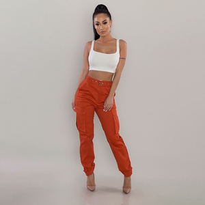 Nuevos pantalones de mujer con múltiples bolsillos, <span class=keywords><strong>monos</strong></span> <span class=keywords><strong>ajustados</strong></span> a la moda, pantalones informales sin cinturón - Product Image 4