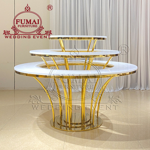 Hot Sale Modern <b>Stand</b> Metal Round Stainless Steel Cake Table for Wedding Event Decoration - Product Image 3