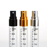 Flacon d'échantillon de parfum 5 ml avec échelle graduée 2 ml/3 ml, flacon en verre 10 ml haut de gamme, vaporisateur portable de voyage à pompe fine