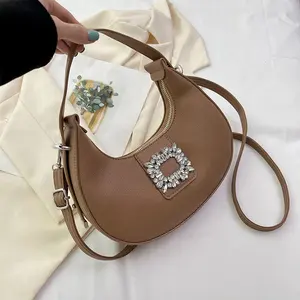 Wholesale Female Hand Bags 2023 Underarm Ladies Hand Ba Stock Lot Small Designer Half Moon Ladies Bag