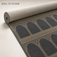Tapis de prière pour mosquée OEM ODM 15 mm en laine/nylon, fabriqué à la machine, jacquard, lavable, antidérapant, pour projet de construction de mosquée musulmane