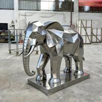 Statue d'éléphant à finition polie, durable, en acier inoxydable pour l'extérieur, sculpture personnalisable de grande taille, certifiée ISO9001