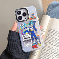 Nouvelles coques de téléphone pour iPhone 15 14 Pro Max 16 17 avec film double face, lumière laser, anime Dragon Balls Goku, coque arrière IMD