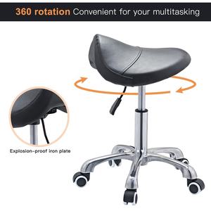 Tabouret de <span class=keywords><strong>selle</strong></span> ergonomique Chaise pivotante roulante réglable de salon avec coussin doux et confortable <span class=keywords><strong>Tige</strong></span> d'air de levage Base en alliage d'aluminium - Product Image 2